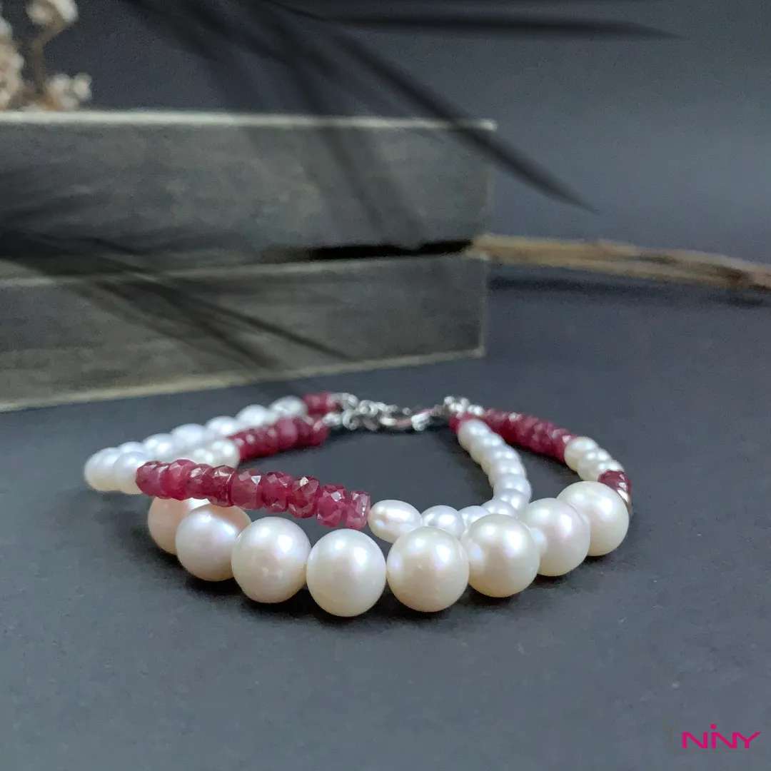 Ruby and Pearls Bracelet x