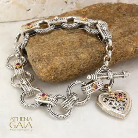 Ruby Road Heart Charm Bracelet