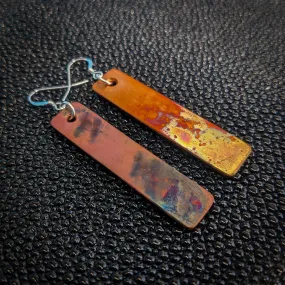 Rustic Rectangle Dangle Earrings