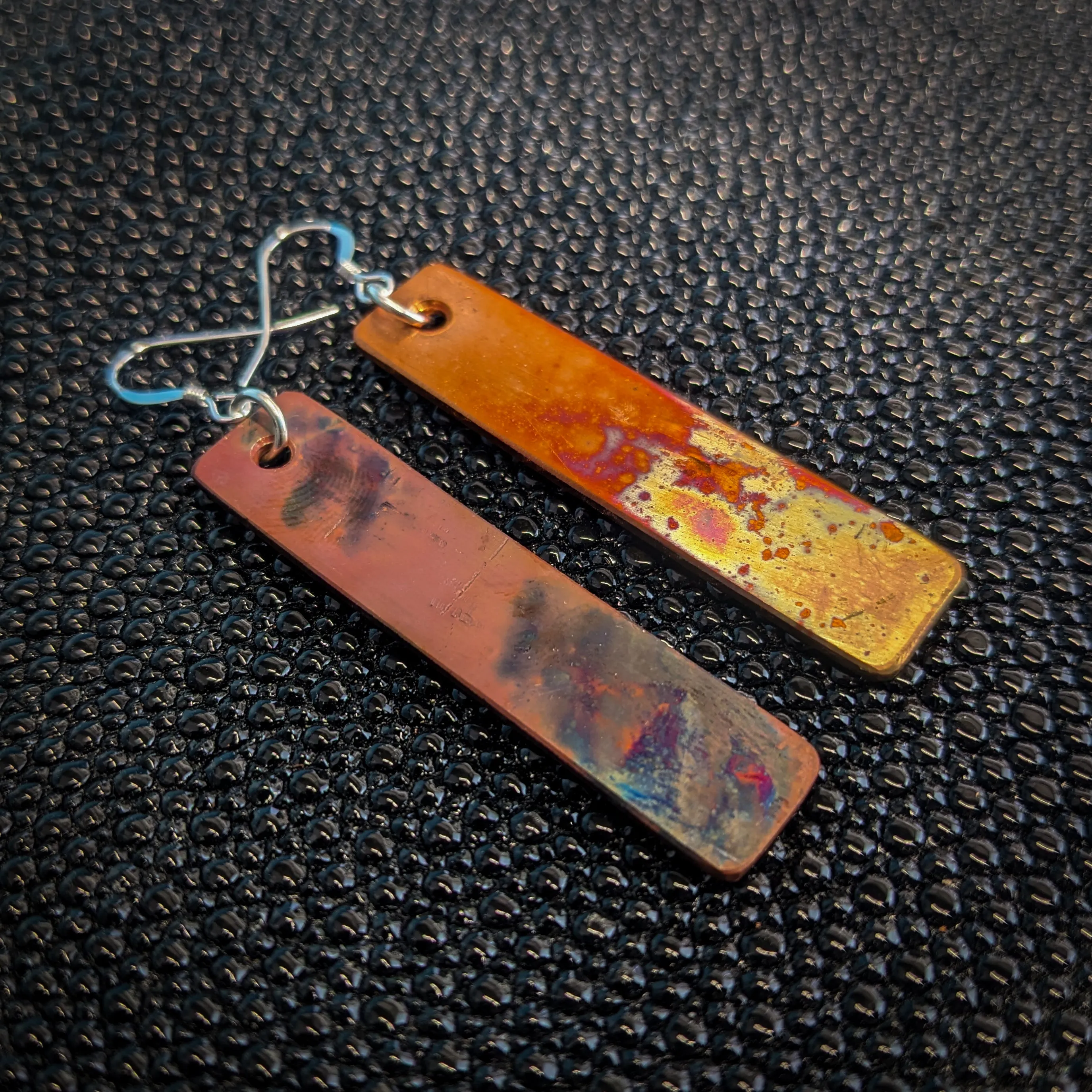 Rustic Rectangle Dangle Earrings