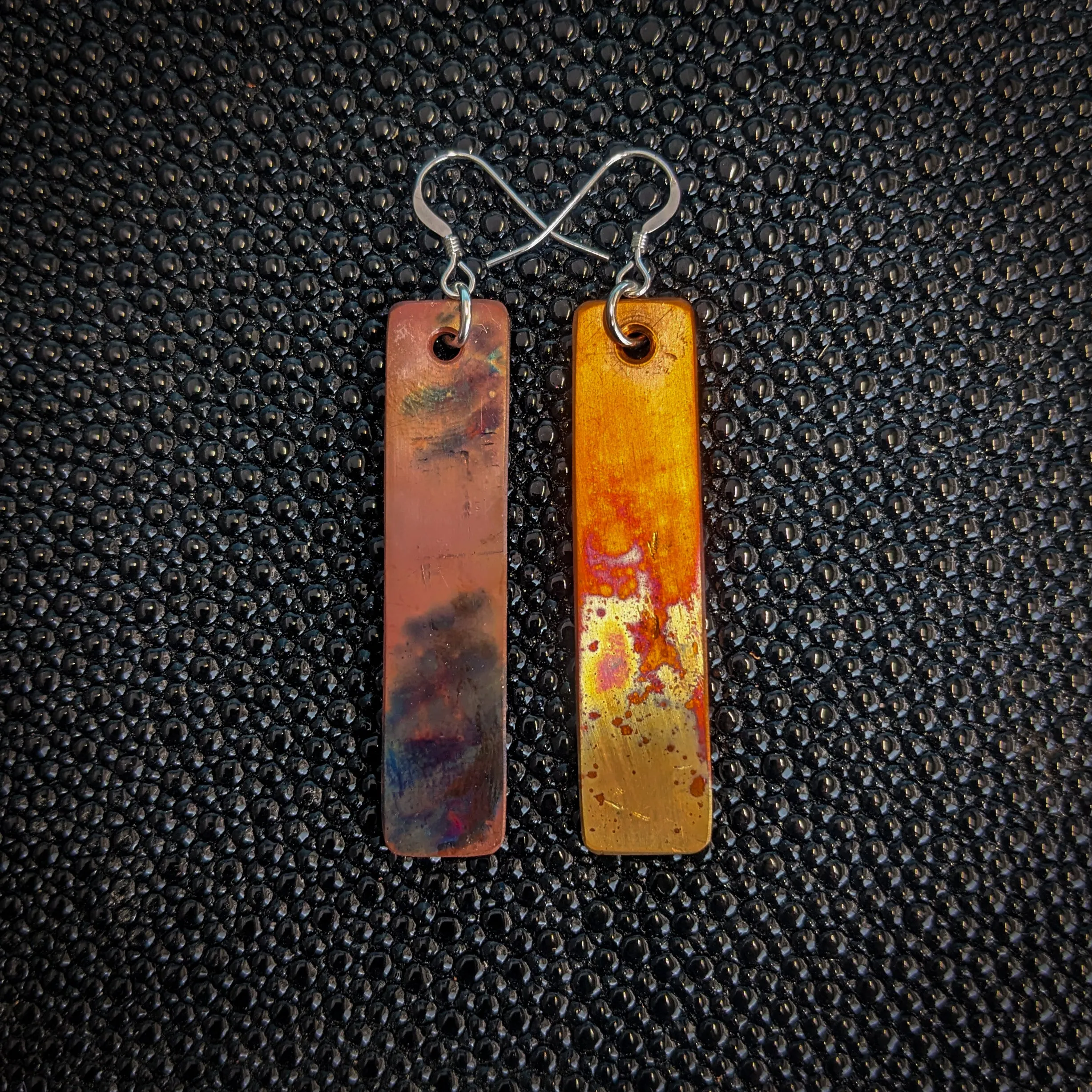 Rustic Rectangle Dangle Earrings