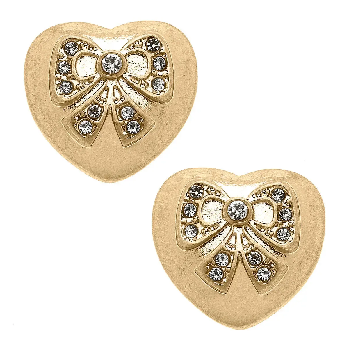 Rylan Bow Heart Stud Earrings