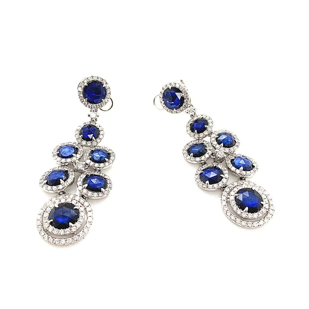 Sapphire and Diamond Chandelier Earrings