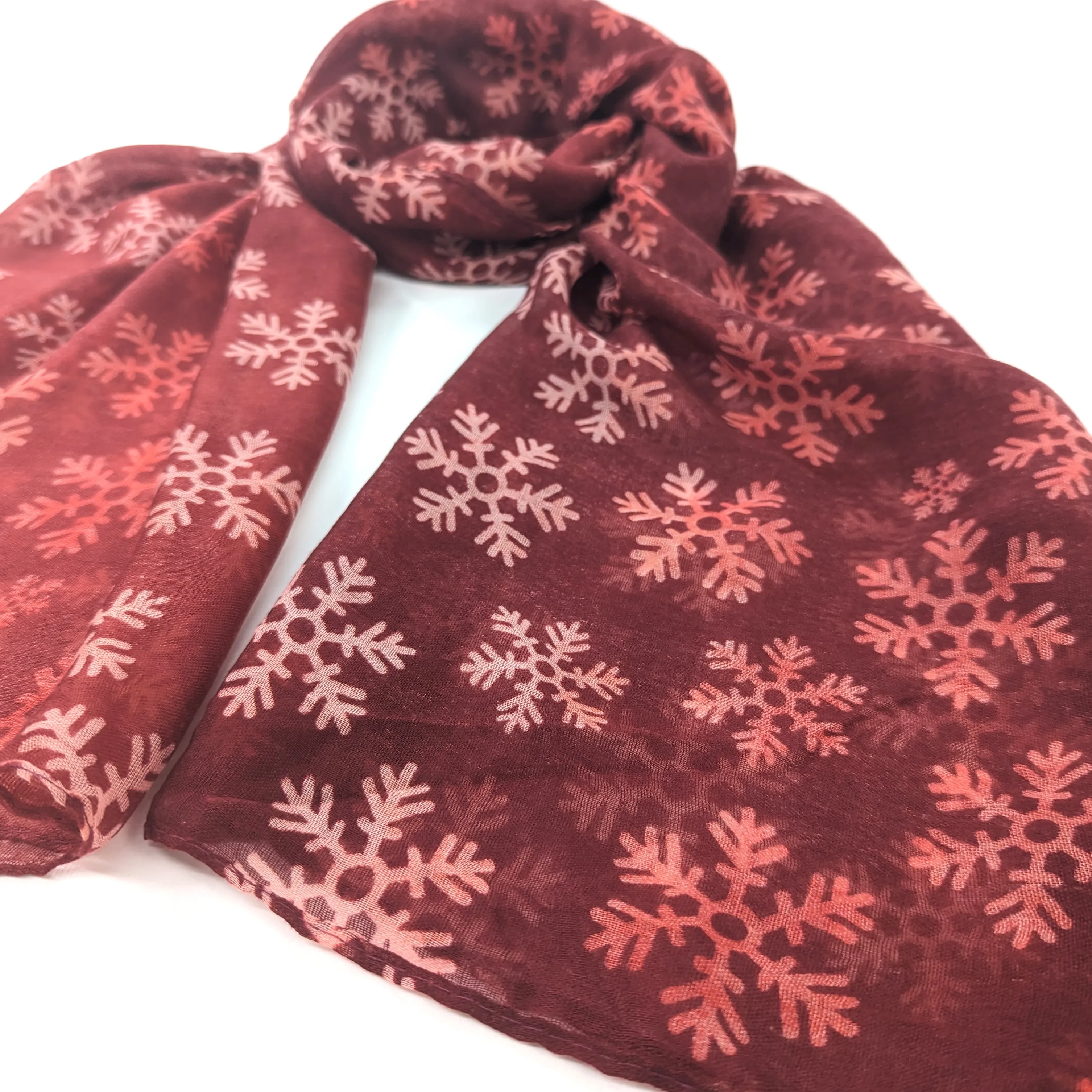 Scarf & Bracelet Gift Set in a Cracker - Red Snowflake