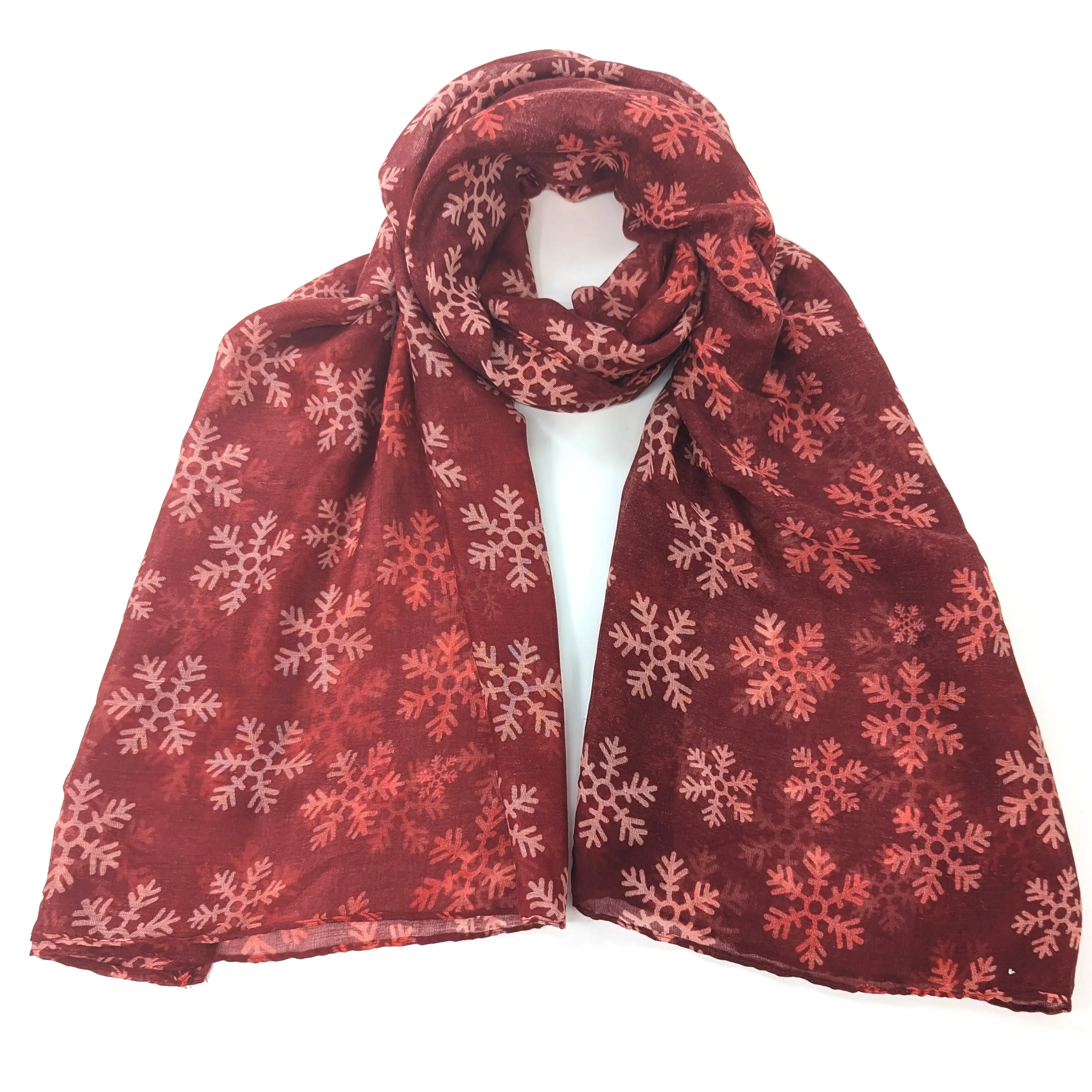 Scarf & Bracelet Gift Set in a Cracker - Red Snowflake