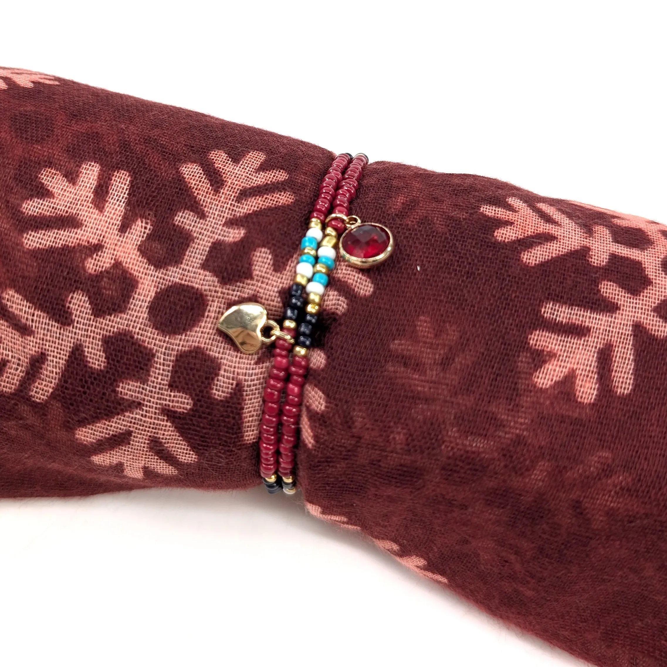 Scarf & Bracelet Gift Set in a Cracker - Red Snowflake