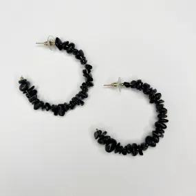 Scopello Black Coral Chip Gemstone Hoops