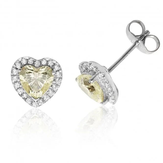 Silver & Co Heart Cubic Zirconia Halo Stud Earrings Set SEG0023YZ