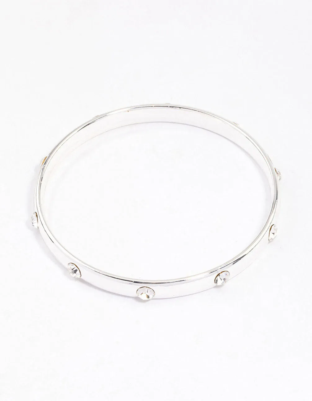 Silver Diamante Inlay Bangle & Polishing Set