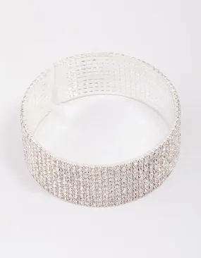 Silver Plated Thick Diamante Bracelet