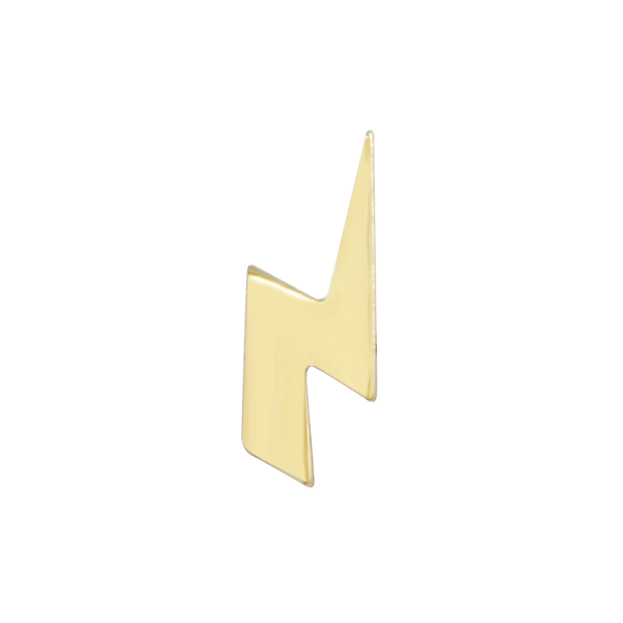 Solid Gold Tiny Lightning Bolt Single Stud Earring, 14K