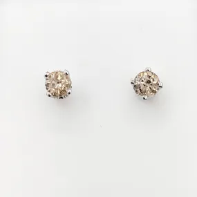 Solitaire Diamond Stud Earrings .20cttw 14K White Gold