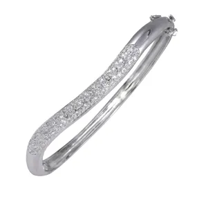 Splendor Silver Zirconia Bangle Bracelet