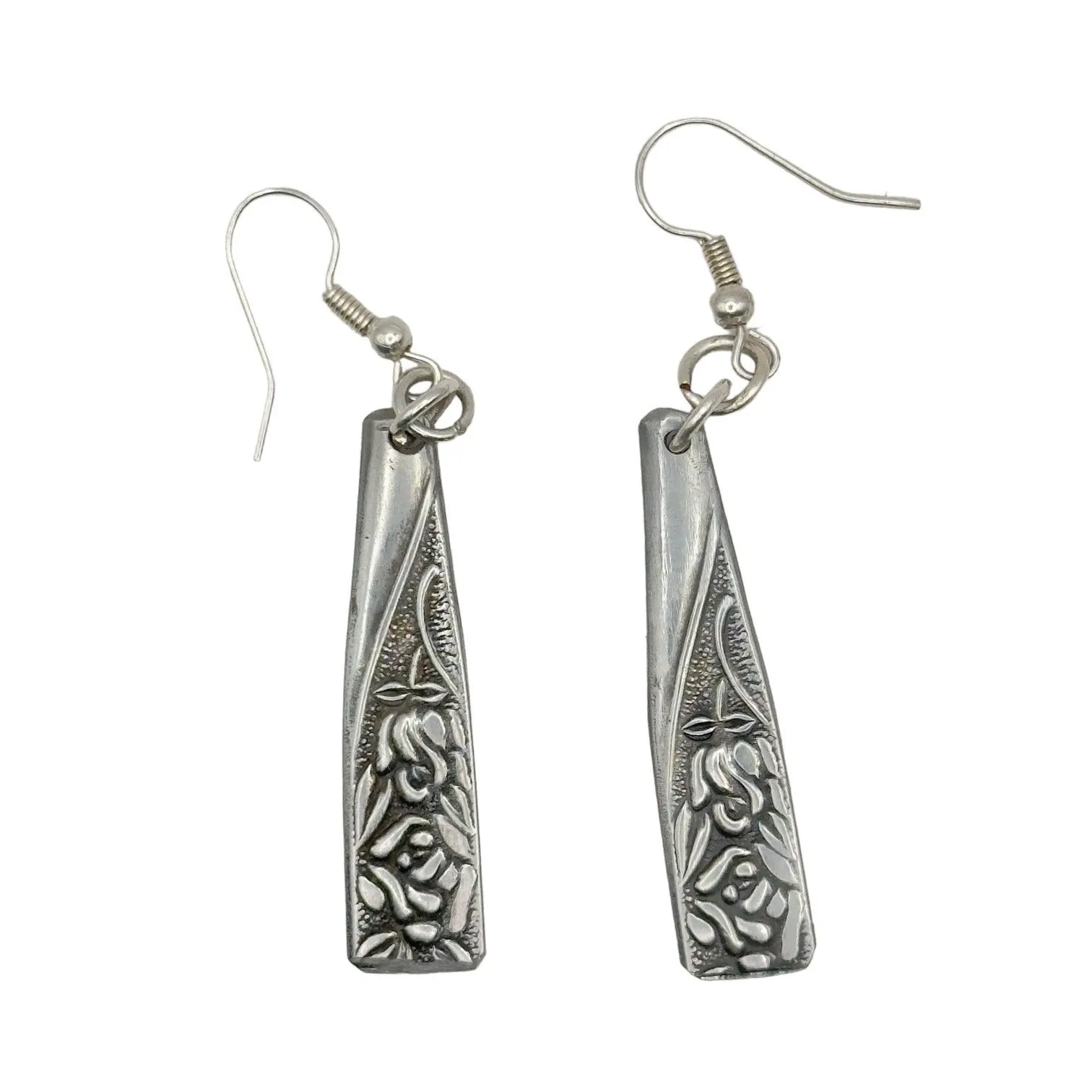 Spoon Earrings Made of Japan National Stainless Steel Silverware Antique Roses