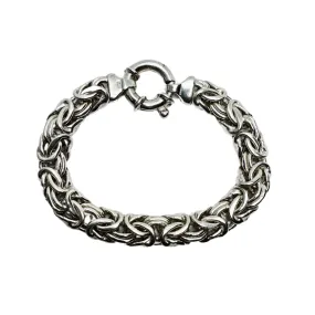 SS Thick Byzantine Spring Hook Bracelet