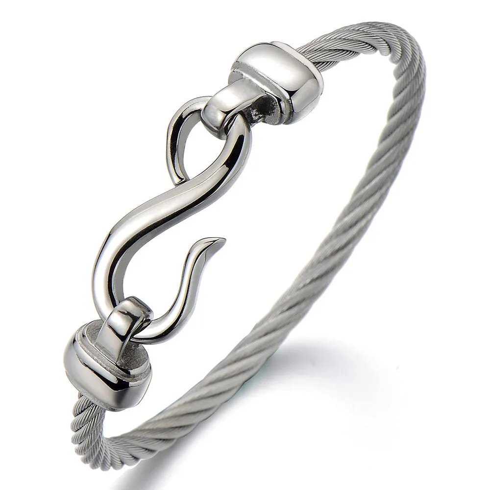 Stainless Steel Infinity Love Bangle Bracelet for Women and