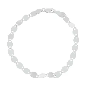 Sterling Silver 19cm Flat Link Bracelet