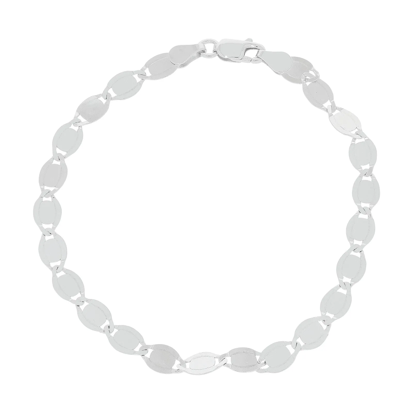 Sterling Silver 19cm Flat Link Bracelet