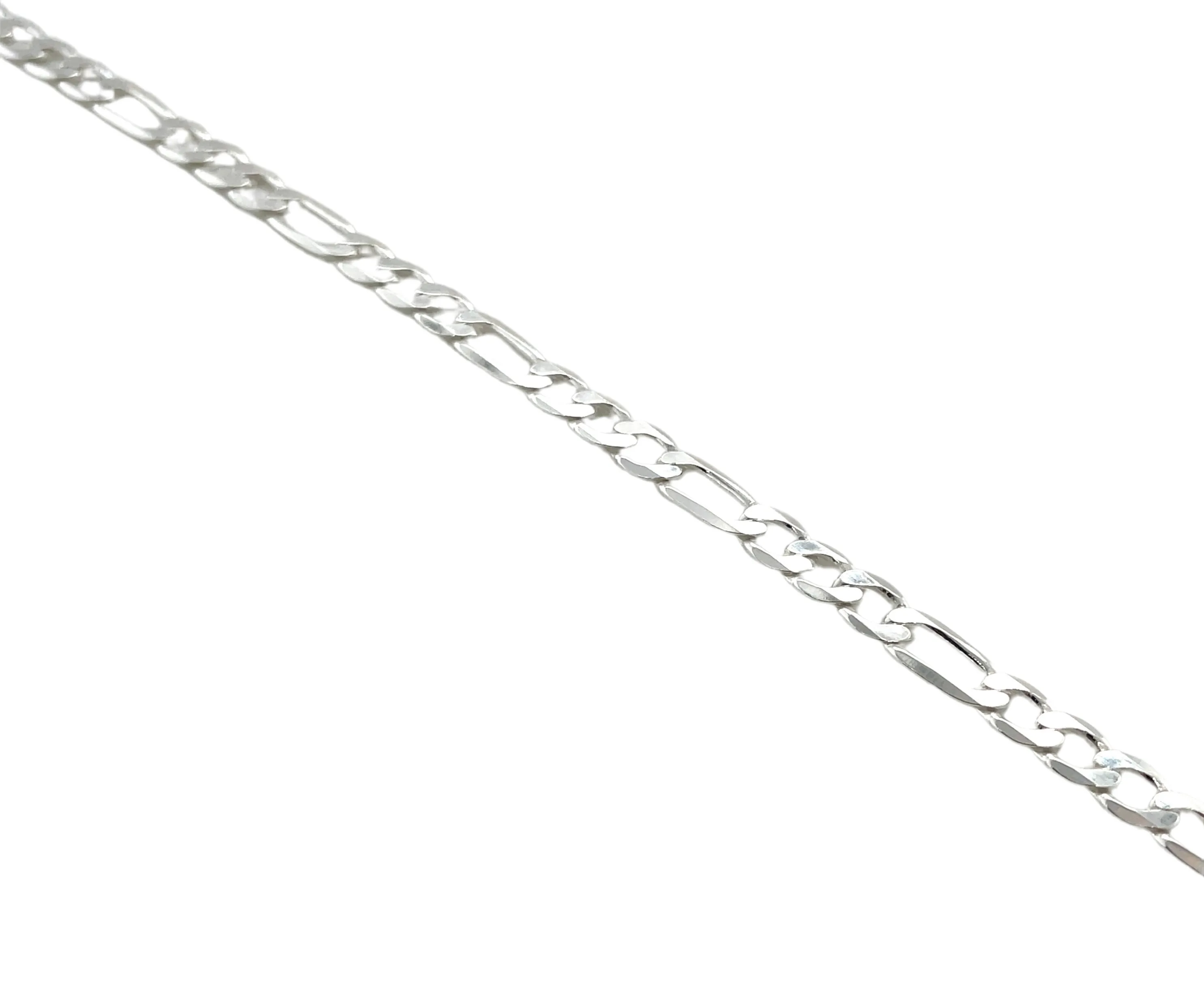 Sterling Silver 3 To 1 Figaro Gents 8” Bracelet