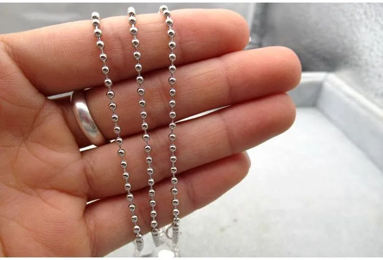 Sterling Silver Ball Chain Bracelet Setting with Spring Clasp 18 20сm Bracelet Findings for Handmade Pure Fine Jewelry Making Wholesale Bulk