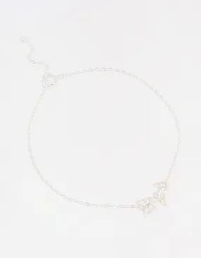 Sterling Silver Butterfly Chain Bracelet