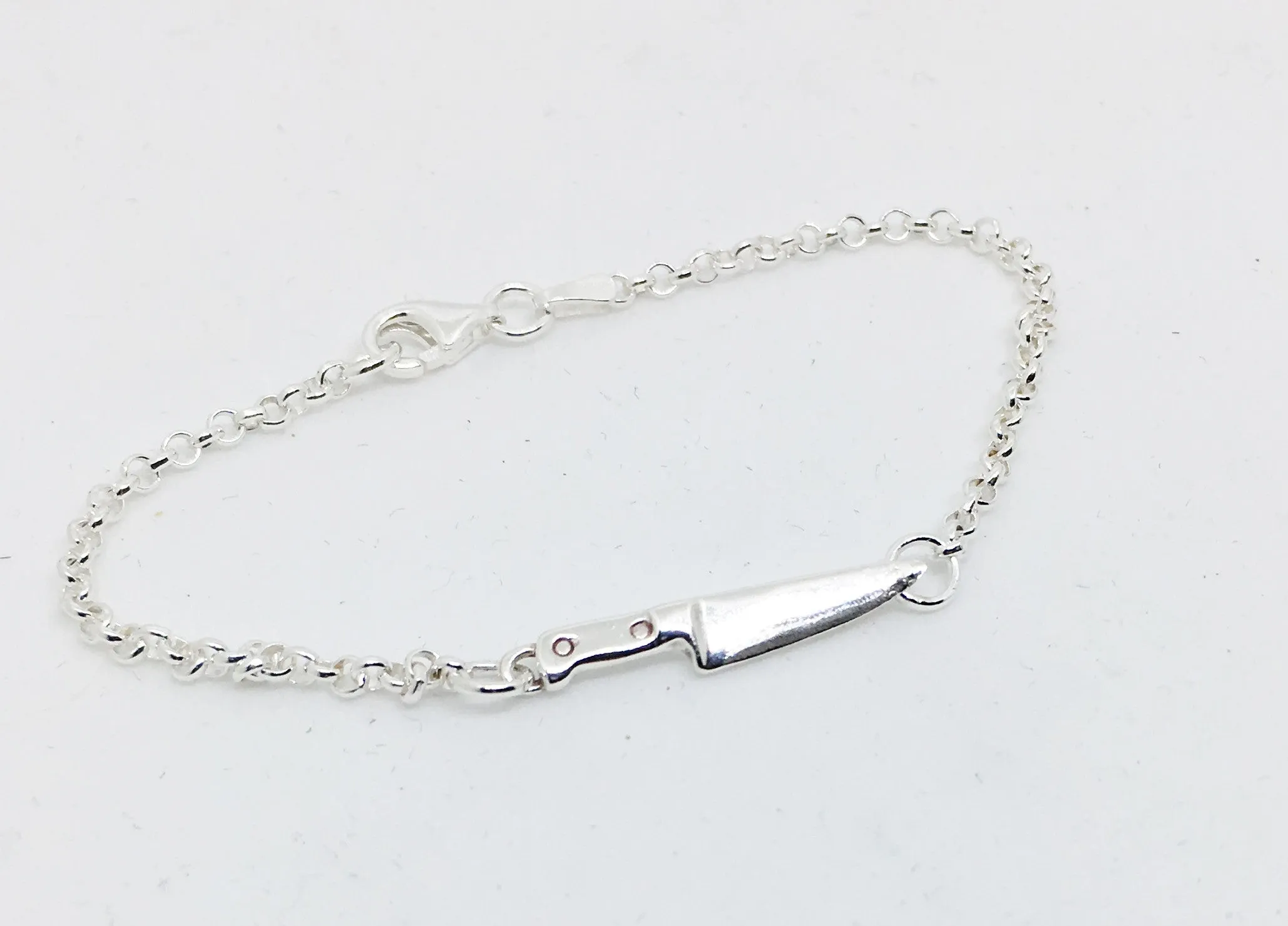 Sterling Silver Chef Knife Chain Bracelet