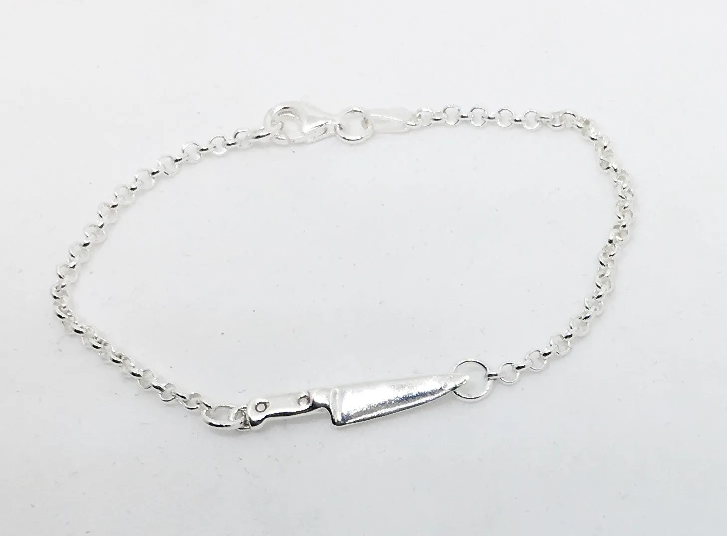 Sterling Silver Chef Knife Chain Bracelet