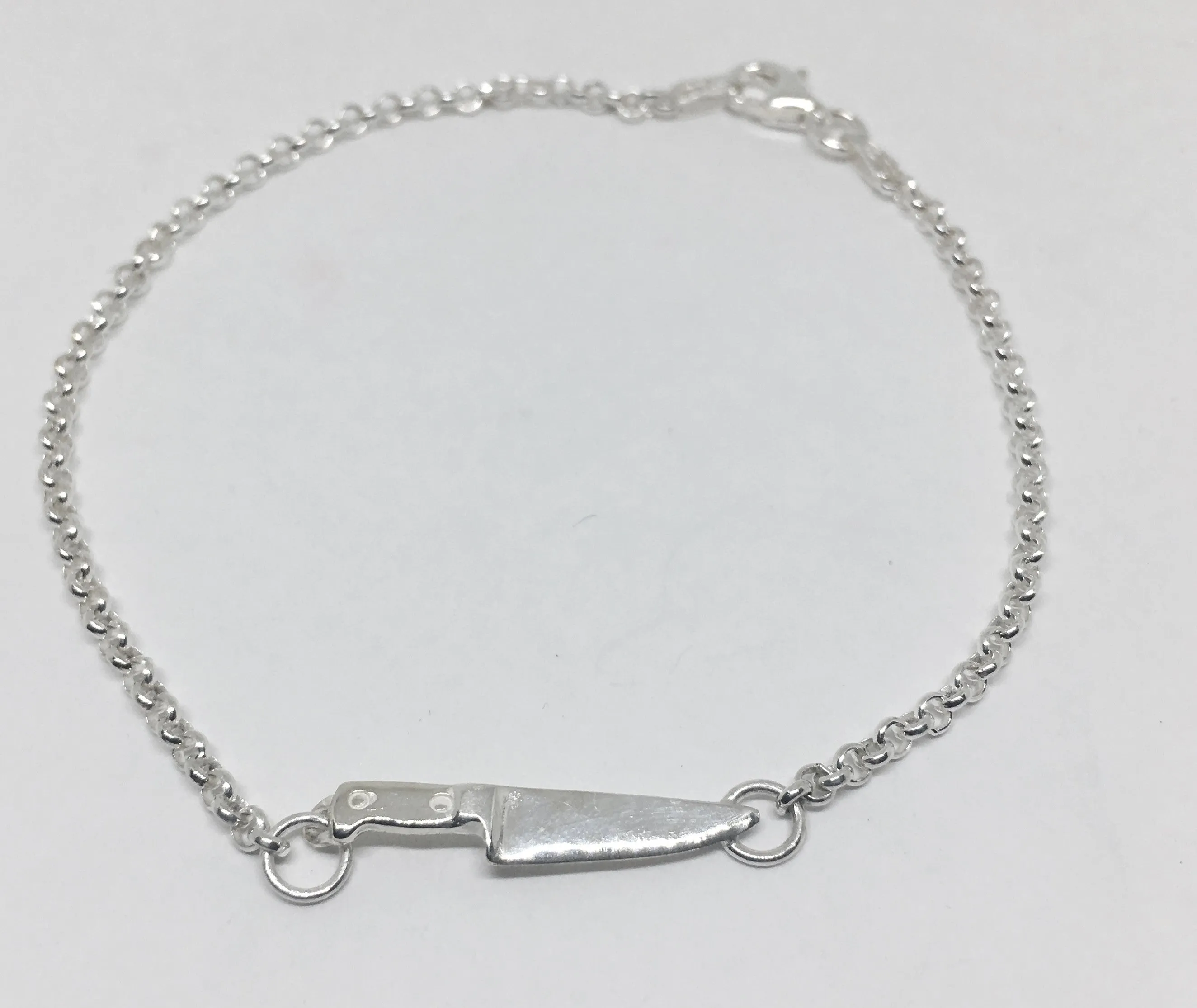 Sterling Silver Chef Knife Chain Bracelet