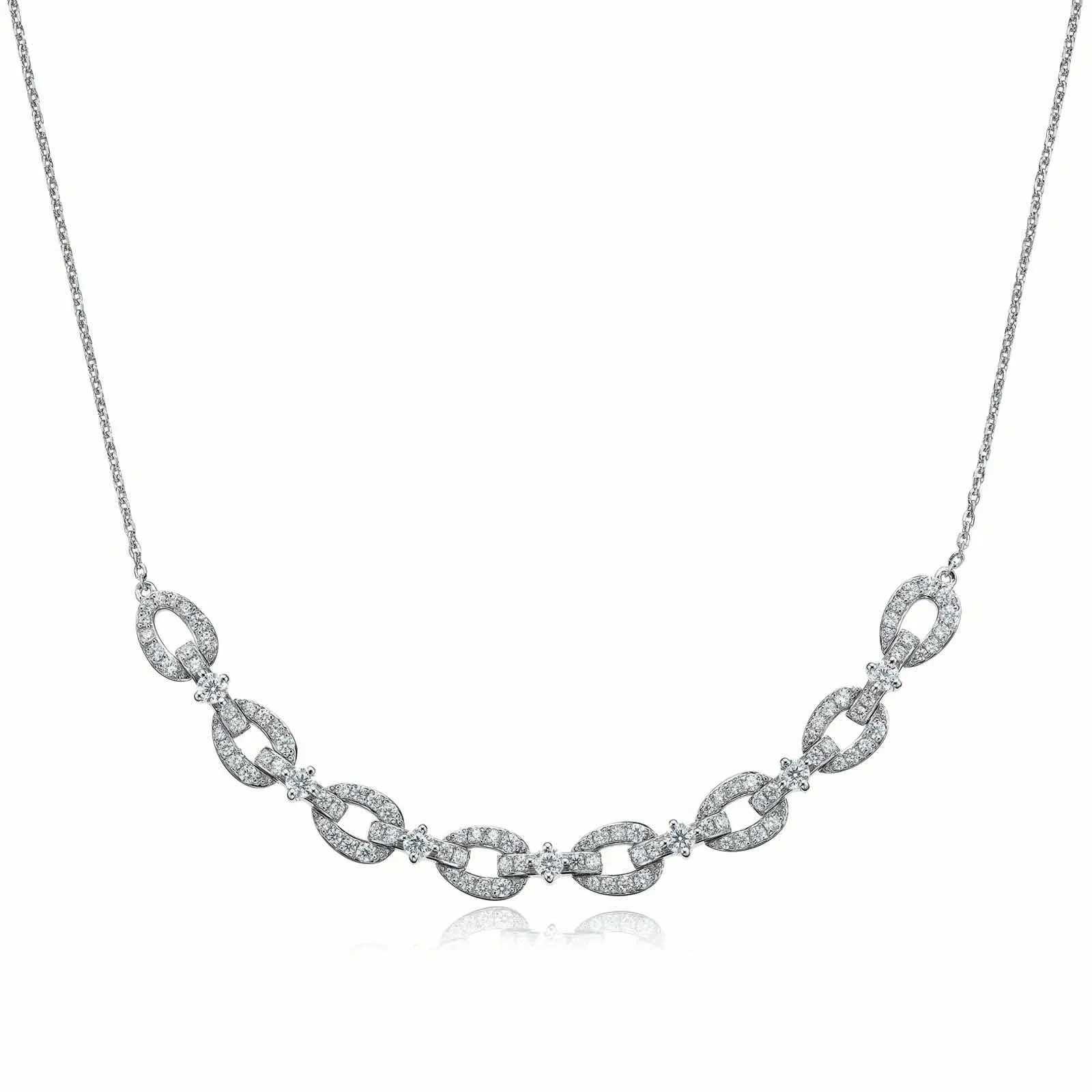 Sterling Silver  Cubic Zirconia 50cm Necklace