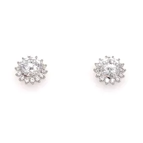 Sterling Silver CZ Studs w/ Jackets & 2.48 ctw