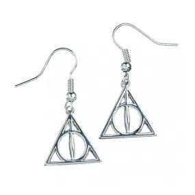 Sterling Silver Deathly Hallows Drop Earrings