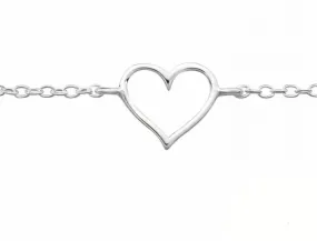 Sterling Silver Heart Petite Bracelet