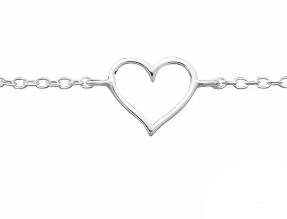 Sterling Silver Heart Petite Bracelet