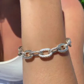 Sterling Silver Rope Toggle Bracelet