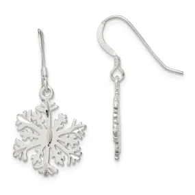 Sterling Silver Satin Snowflake Earrings