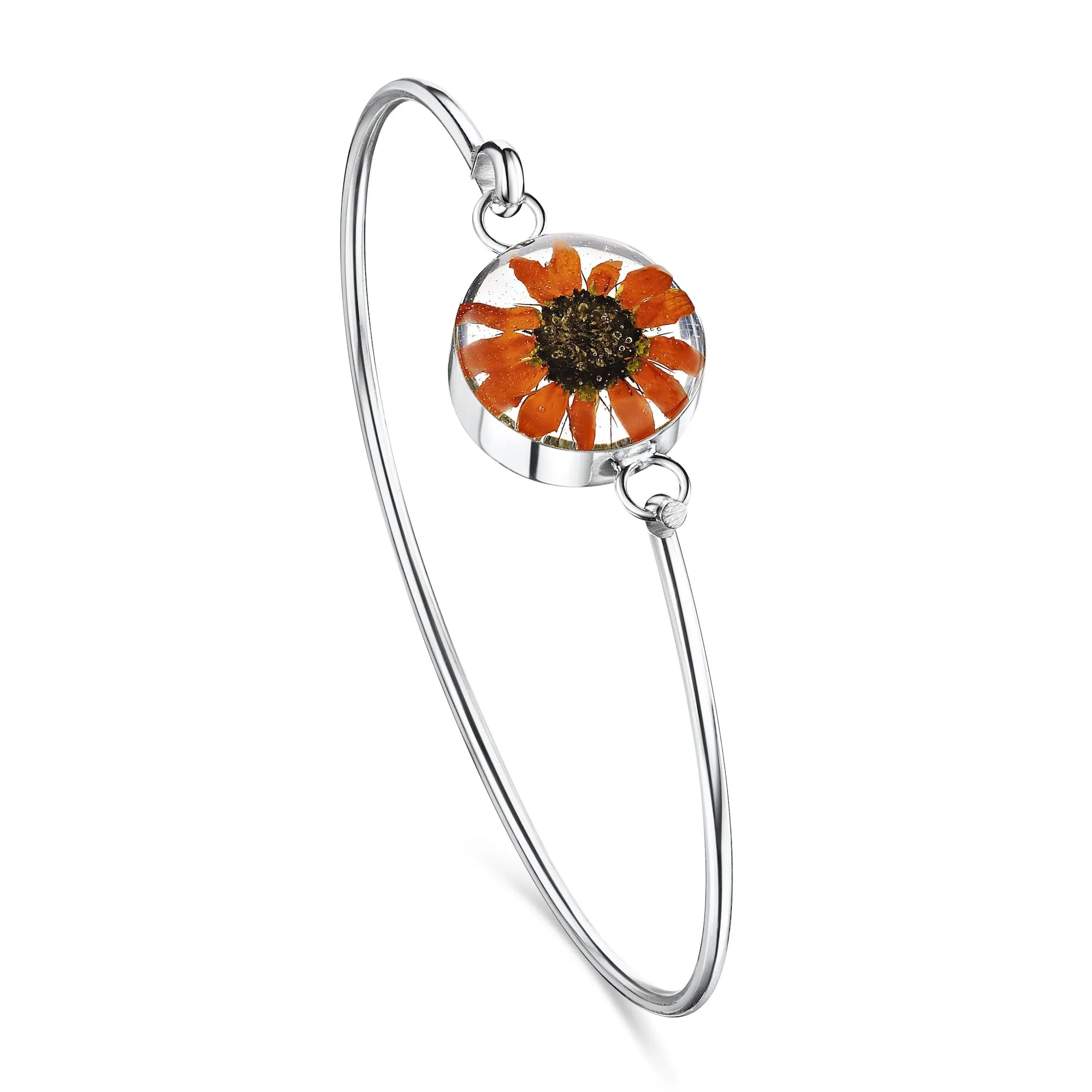 Sterling Silver Sunflower Bangle