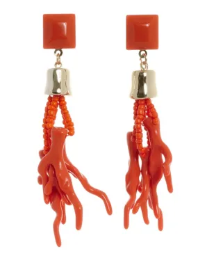 Steven Dann Beaded Coral Dangle Earring