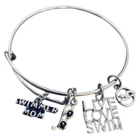 Swim Mom Bangle Bracelet