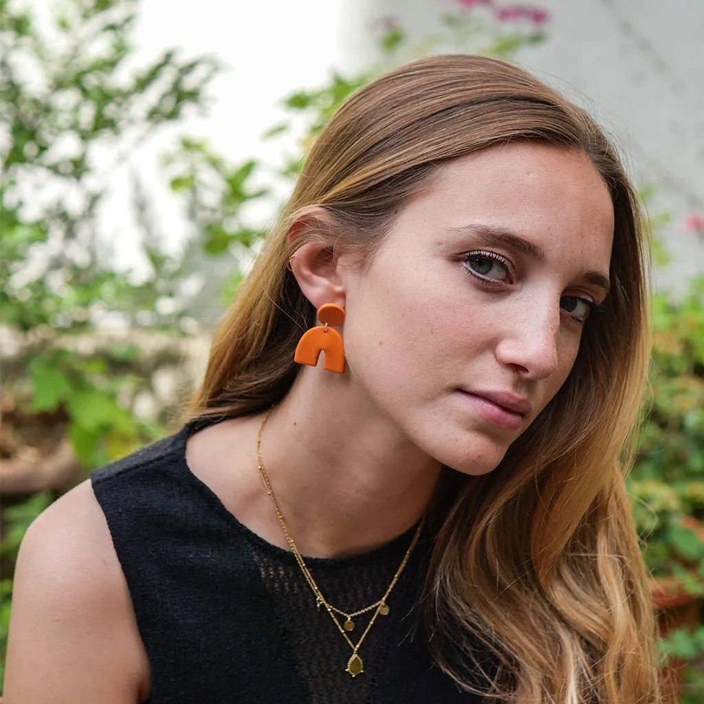 Tangerine arches earrings