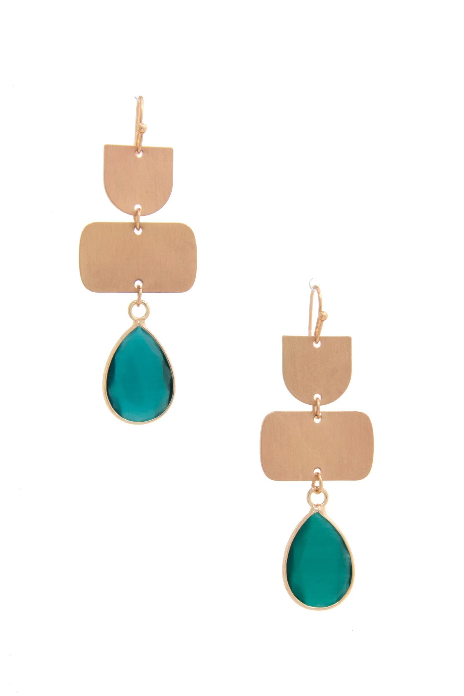 Teardrop Gem Multi Shape Dangle Earring