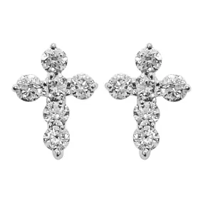 Tennis Cross Diamond Earrings .20cttw 10K Gold