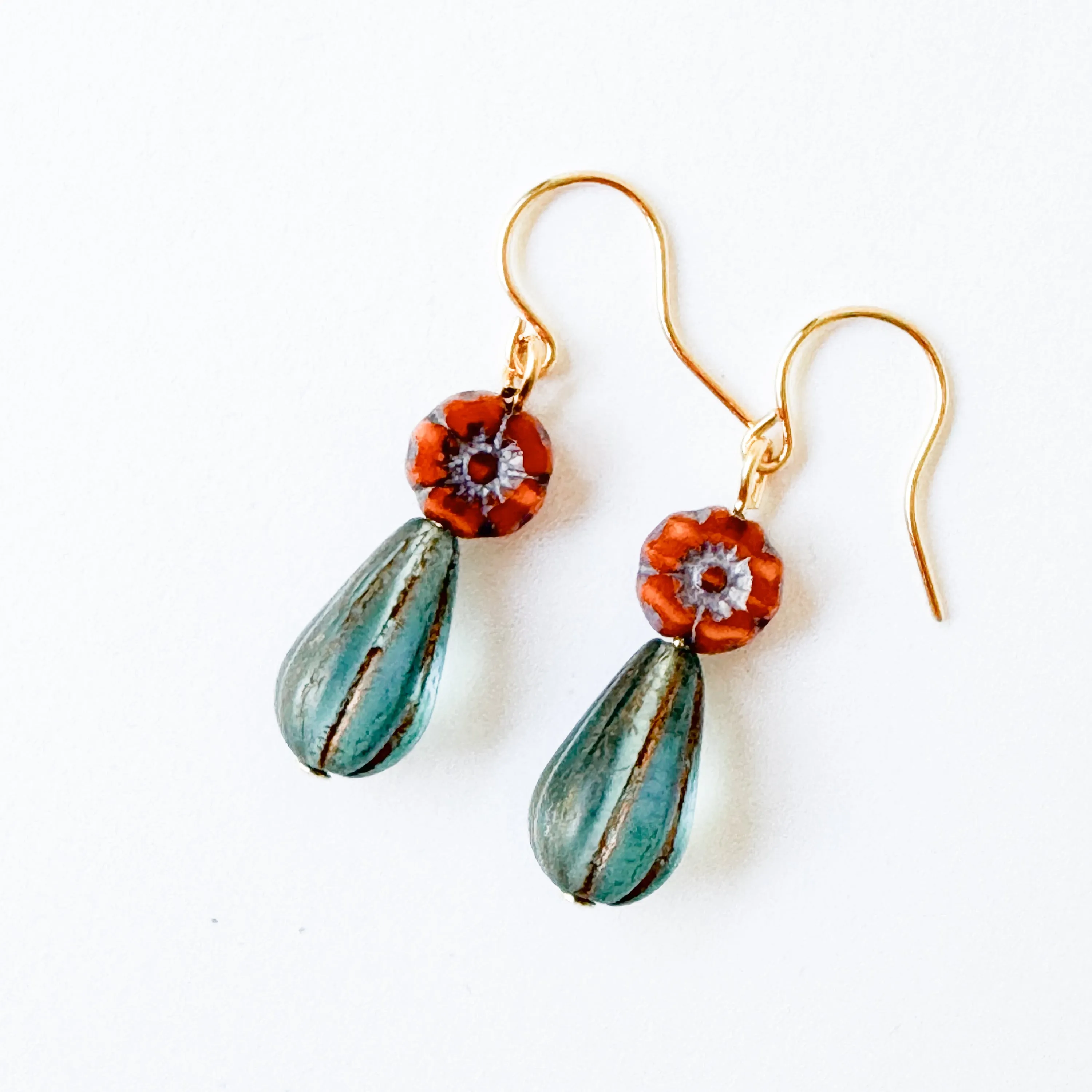 Tiny flower and bead Earrings