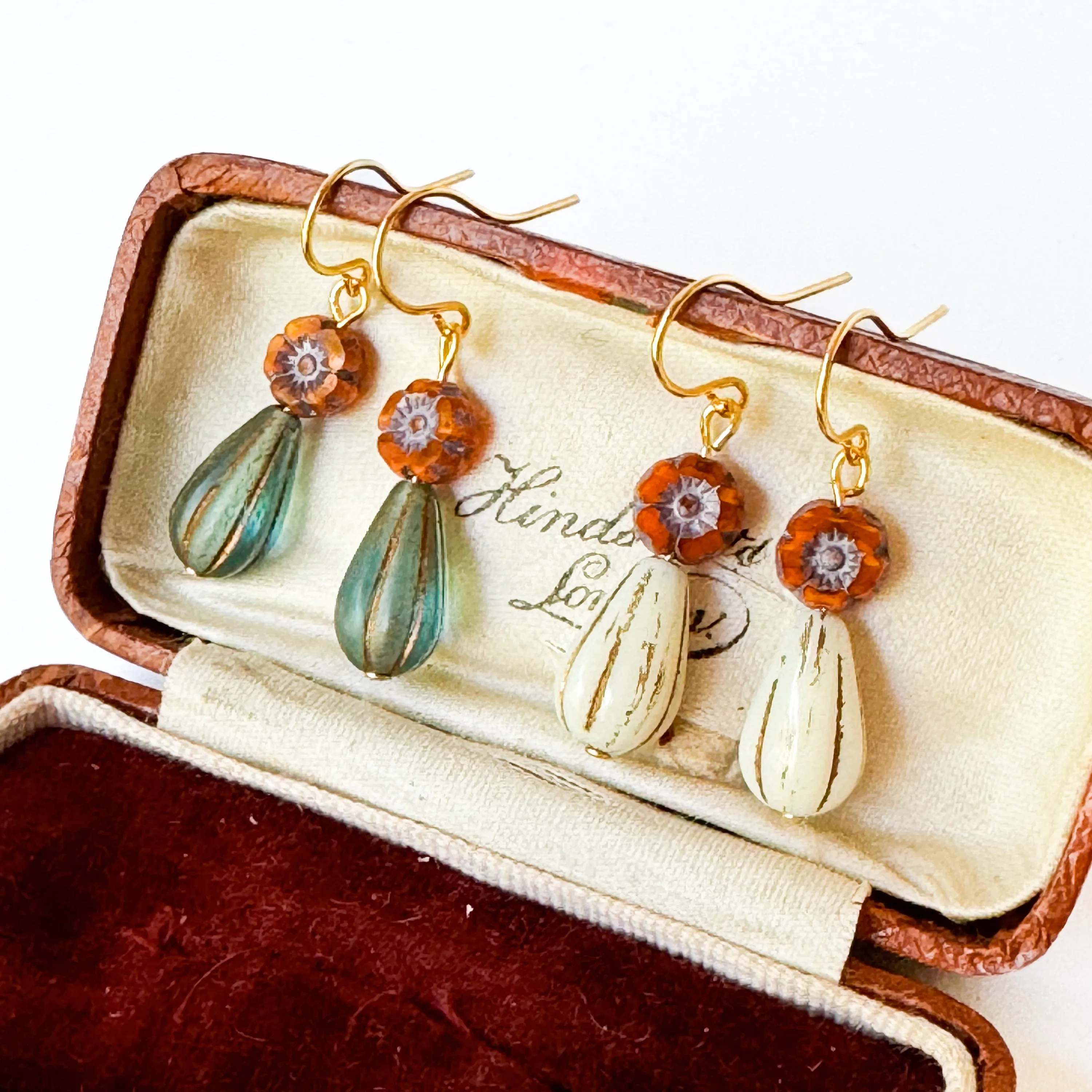 Tiny flower and bead Earrings