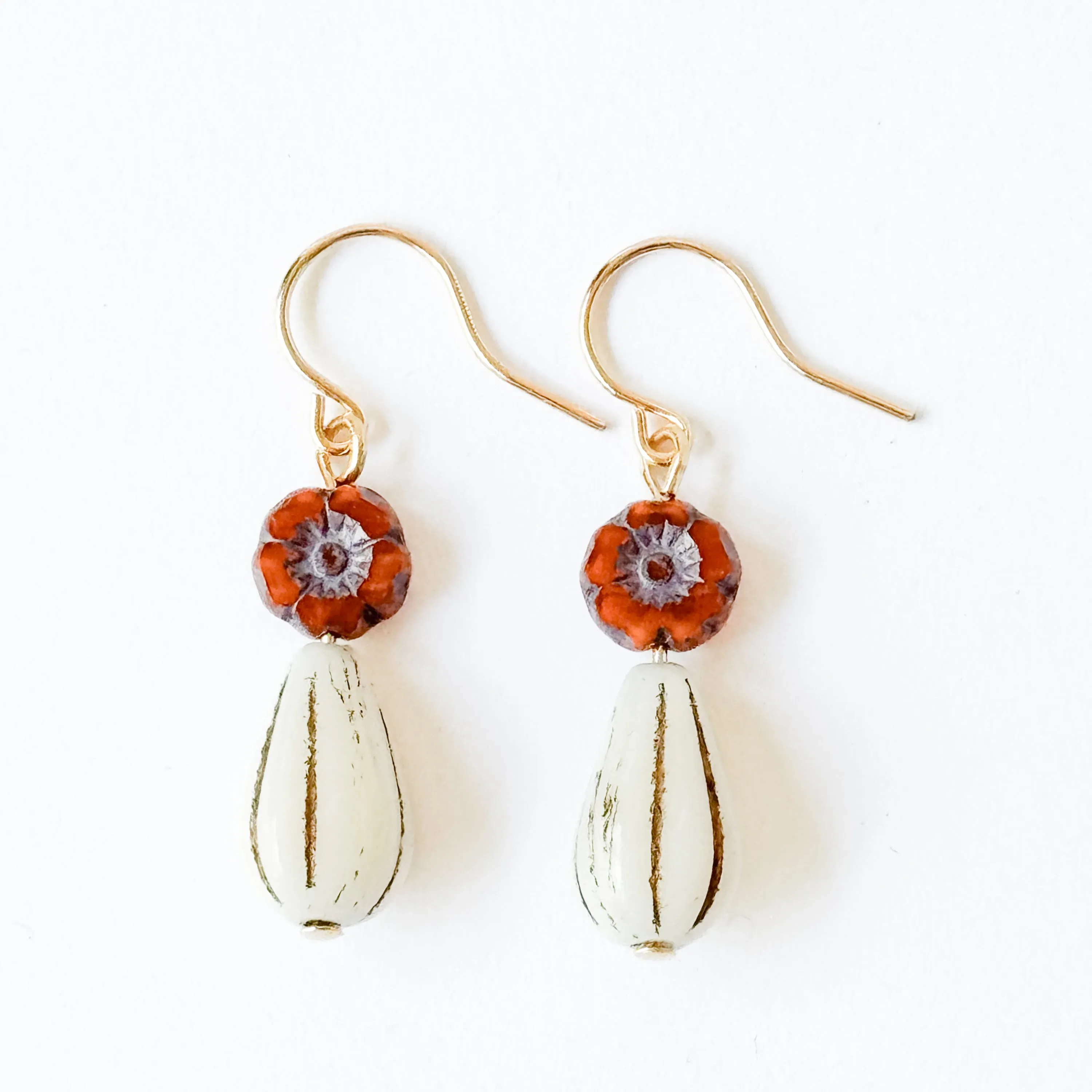 Tiny flower and bead Earrings