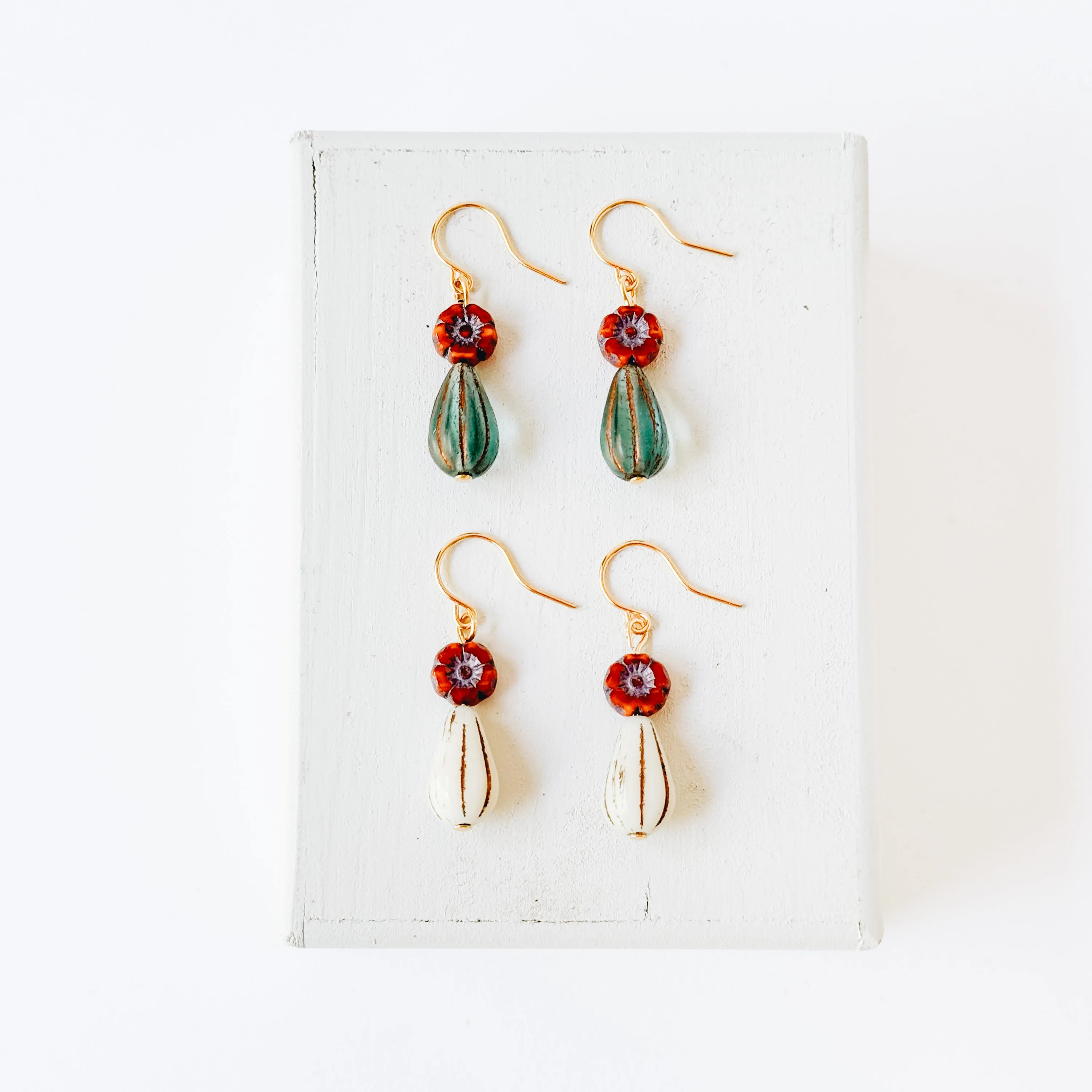 Tiny flower and bead Earrings