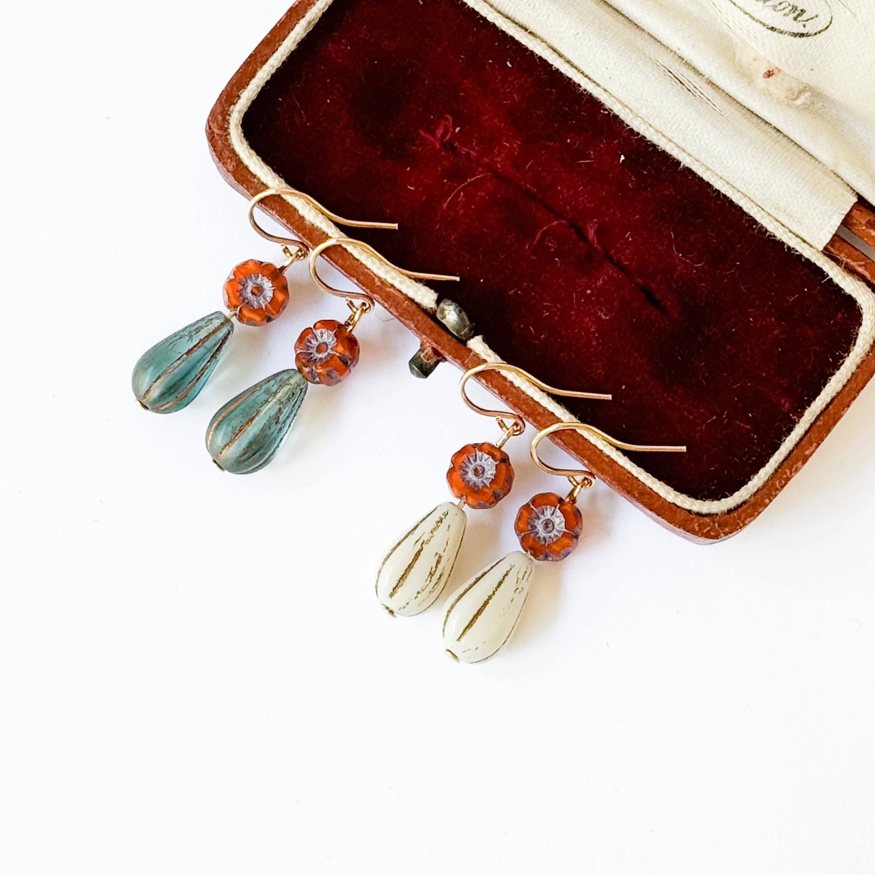 Tiny flower and bead Earrings