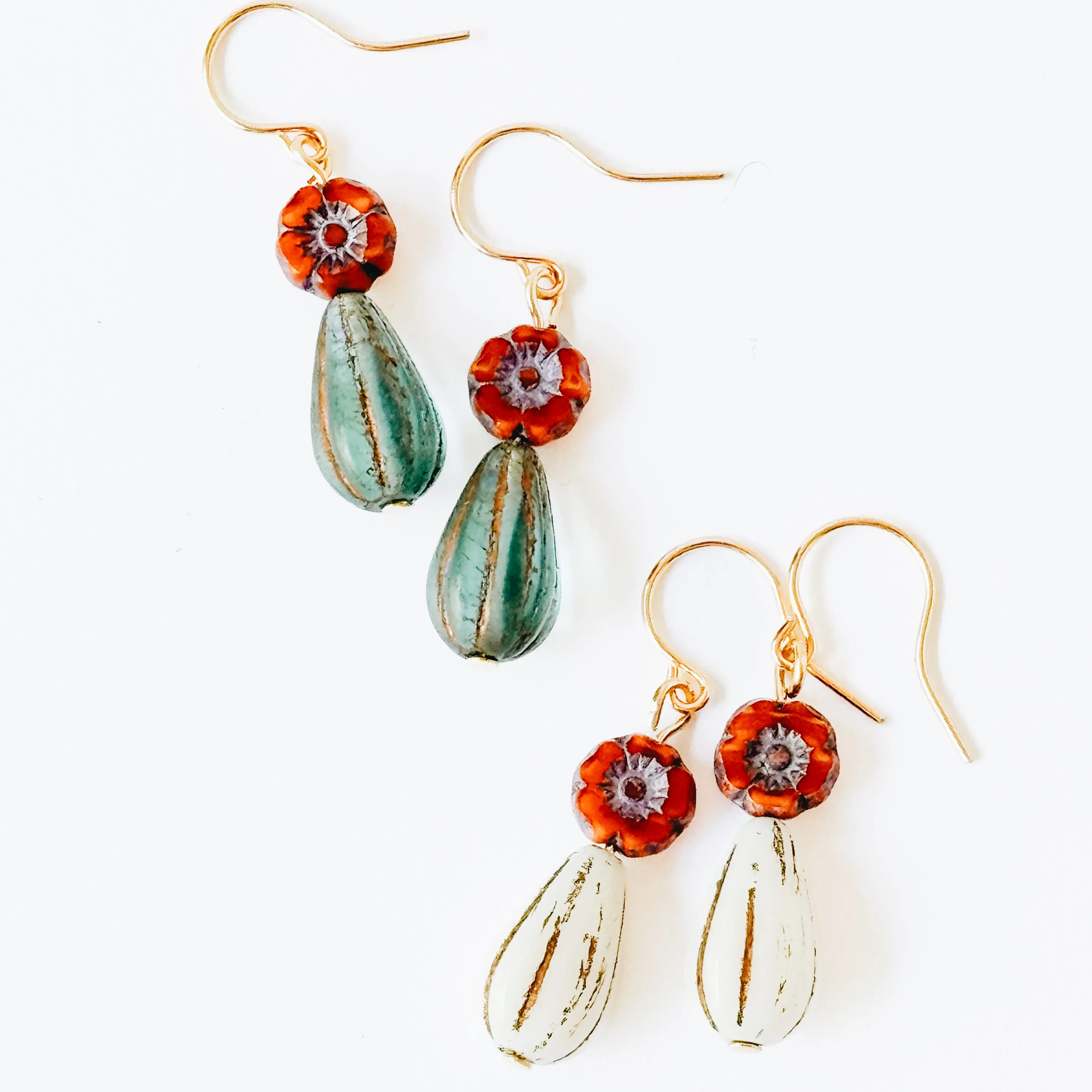 Tiny flower and bead Earrings