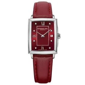 Toccata Ladies Ruby Dial Diamond Leather Watch, 22.6 x 28.1 mm