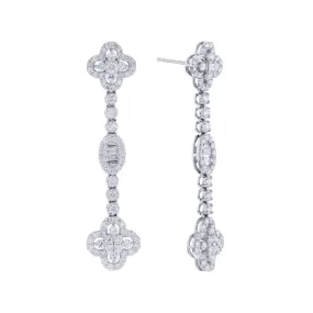 Trefoil Diamond Drop Earrings