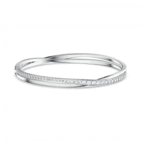 Twist Rows White Rhodium Plated Bracelet 5572725